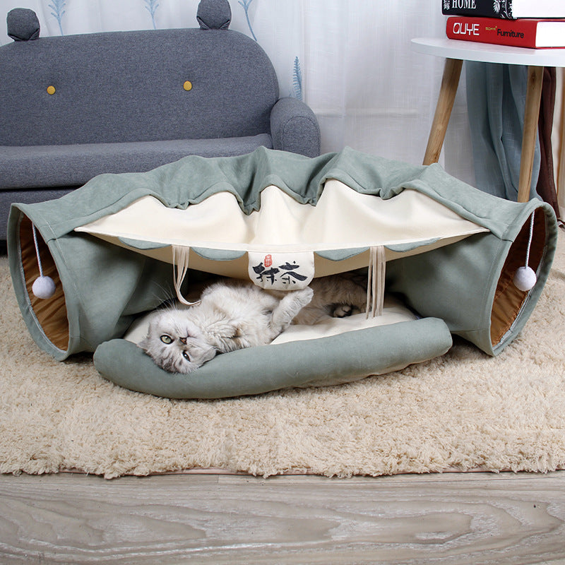 Cat Bed with Tunnel