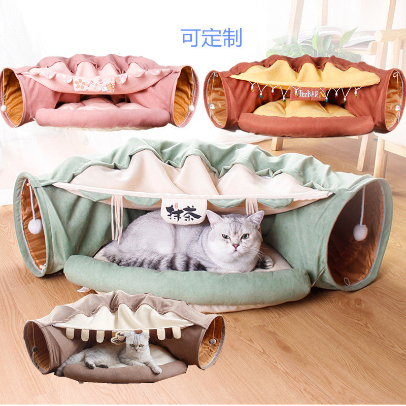 Cat Bed with Tunnel