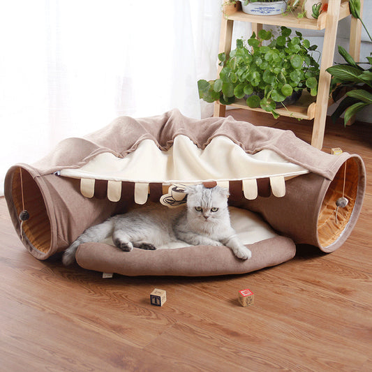 Cat Bed with Tunnel