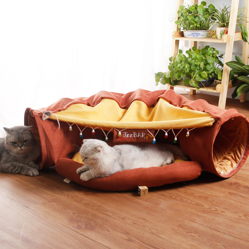 Cat Bed with Tunnel