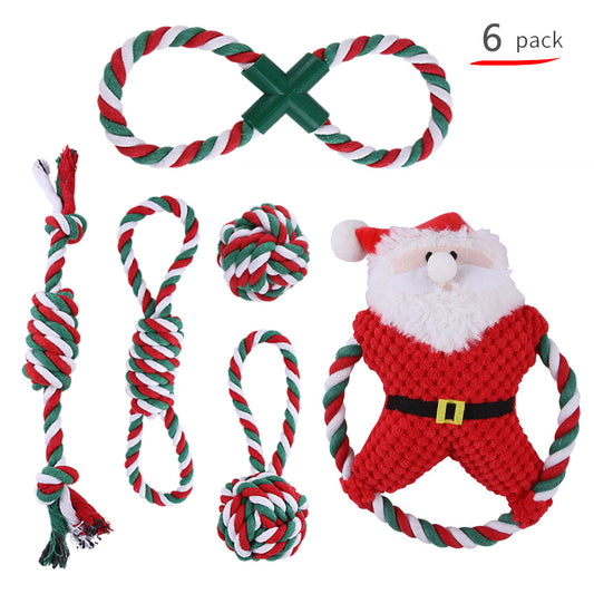 Christmas knot chew toy set